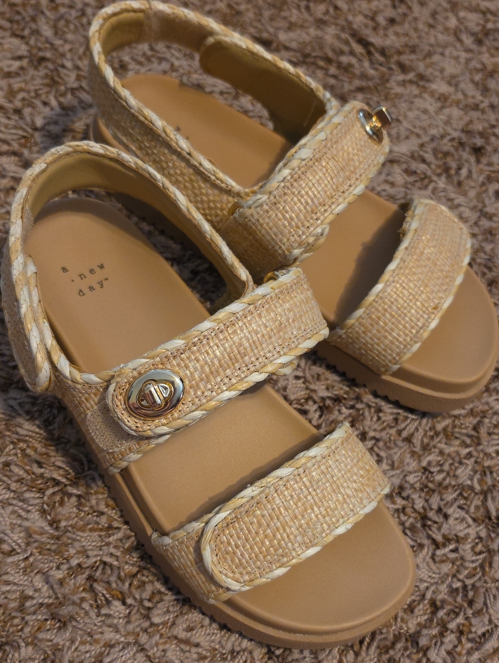 a new day Beige Braided Strap Sandals